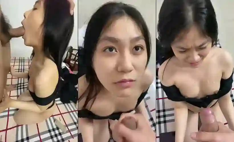 Bé sinh viên xinh xắn bắn tinh lên tóc em