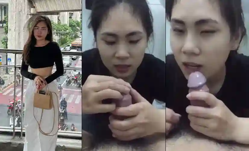 Tắm vừa cởi quần em đè vào tường bú